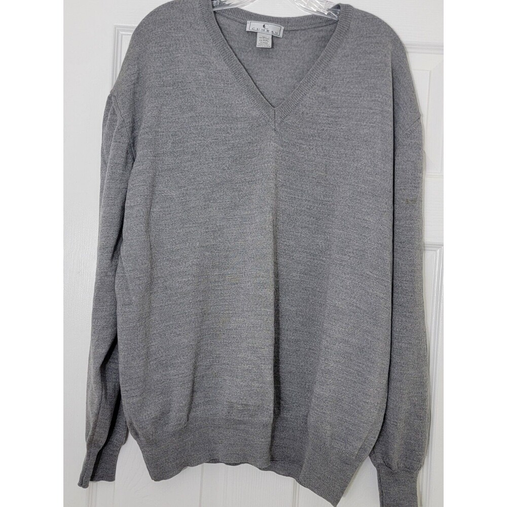 Cumran 100% Merino Wool V-neck‎ Mens Sweater Made In Italy XXL